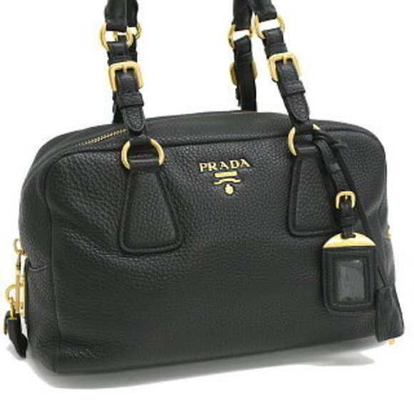 Prada VITELLO DAINO Shoulder Bag Nero Black - Picture 1 of 8